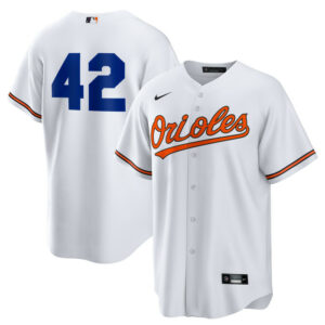 Men's Baltimore Orioles Nike White Home 2025 Jackie Robinson Day Replica Jersey