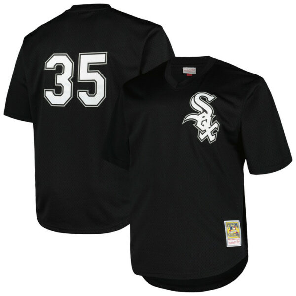 Men's Chicago White Sox Frank Thomas Profile Black Big & Tall Cooperstown Collection Mesh Batting Practice Jersey