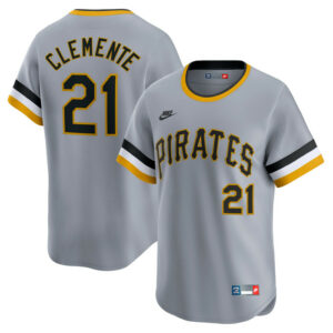 Men's Pittsburgh Pirates Roberto Clemente Nike Gray Throwback Cooperstown Collection Limited Jersey