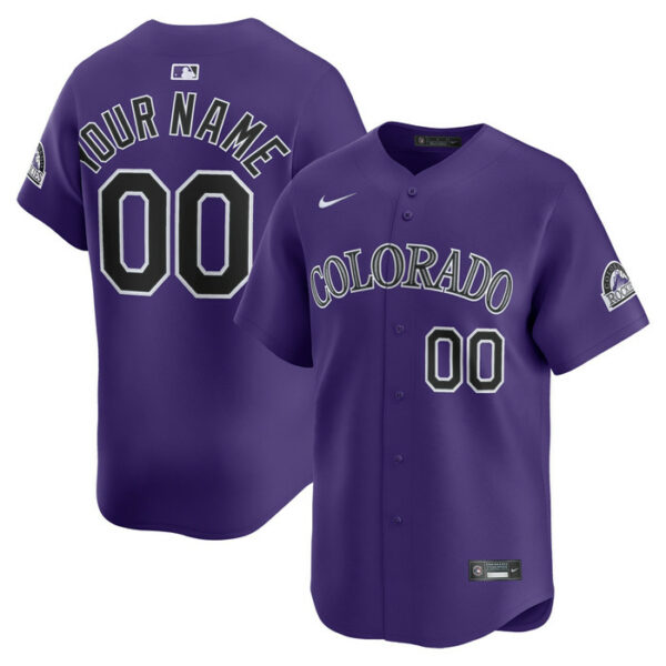 Men's Colorado Rockies Nike Purple Alternate Limited Custom Jersey