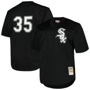 Men's Chicago White Sox Frank Thomas Profile Black Big & Tall Cooperstown Collection Mesh Batting Practice Jersey