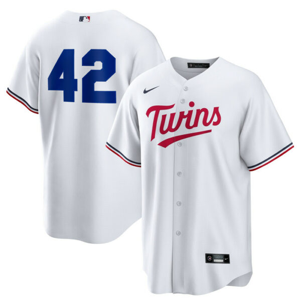 Men's Minnesota Twins Nike White Home 2025 Jackie Robinson Day Replica Jersey