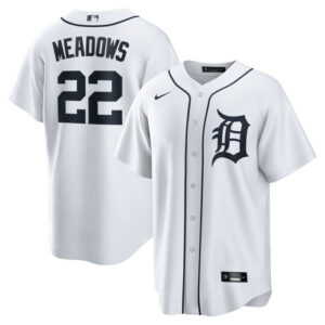 Men's Detroit Tigers Parker Meadows Nike White Home Replica Jersey
