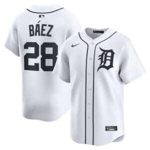 Men's Detroit Tigers Javier Baez Nike White Home Limited Player Jersey