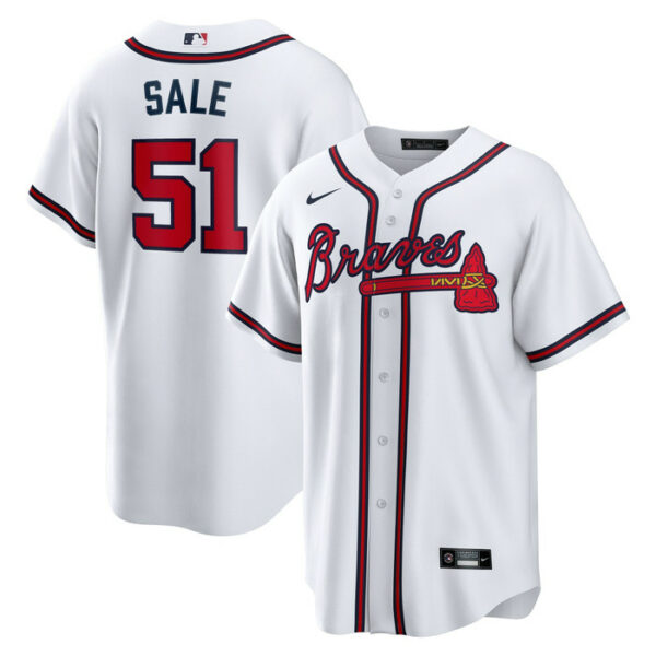 Men's Atlanta Braves Chris Sale Nike White Home Replica Jersey