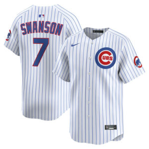 Men's Chicago Cubs Dansby Swanson Nike White Home Limited Player Jersey