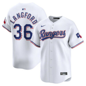 Men's Texas Rangers Wyatt Langford Nike White Home Limited Jersey