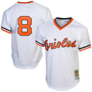 Men's Baltimore Orioles Cal Ripken Jr. Mitchell & Ness White 1985 Cooperstown Collection Batting Practice Jersey