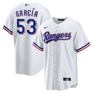 Men's Texas Rangers Adolis Garcia Nike White 2023 World Series Replica Player Jersey