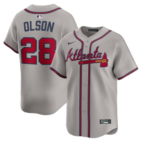 Men's Atlanta Braves Matt Olson Nike Gray Road Limited Player Jersey