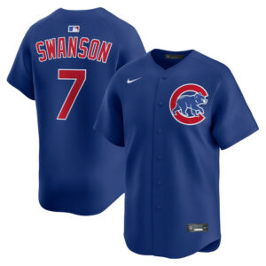 Men's Chicago Cubs Dansby Swanson Nike Royal Alternate Limited Jersey