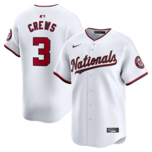 Men's Washington Nationals Dylan Crews Nike White Home Limited Player Jersey
