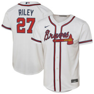 Youth Atlanta Braves Austin Riley Nike White Home Replica Player Jersey