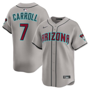 Men's Arizona Diamondbacks Corbin Carroll Nike Gray Road Limited Player Jersey