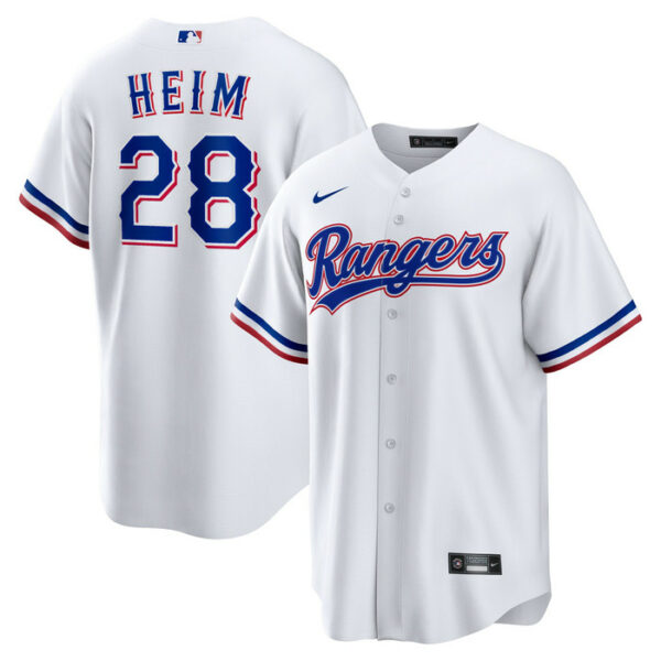 Men's Texas Rangers Jonah Heim Nike White Home Replica Jersey
