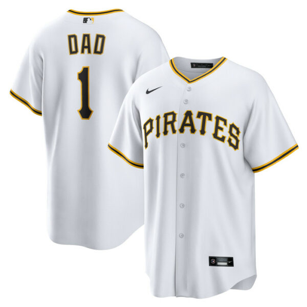 Men's Pittsburgh Pirates Nike White #1 Dad Home Replica Jersey