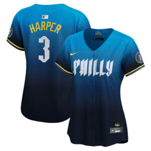Women's Philadelphia Phillies Bryce Harper Nike Blue 2024 City Connect Limited Player Jersey