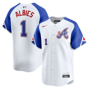 Men's Atlanta Braves Ozzie Albies Nike White City Connect Limited Player Jersey