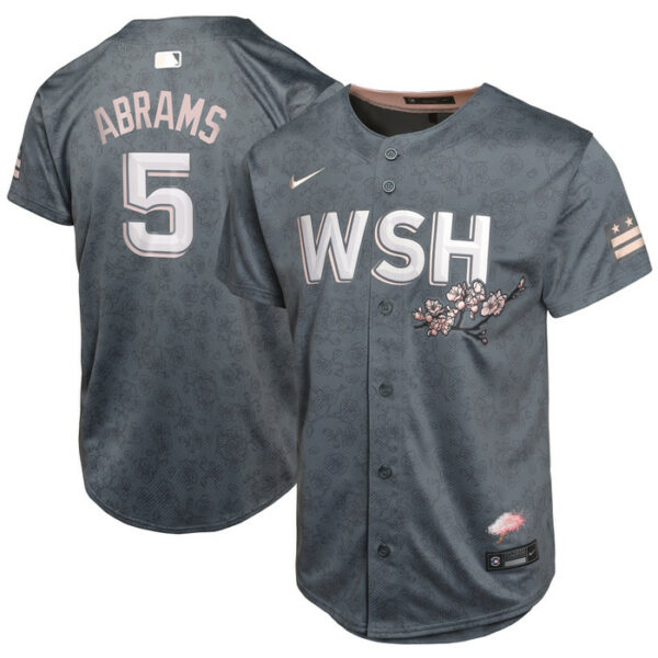 Youth Washington Nationals C.J. Abrams Nike Charcoal City Connect Limited Player Jersey