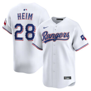 Men's Texas Rangers Jonah Heim Nike White Home Limited Player Jersey