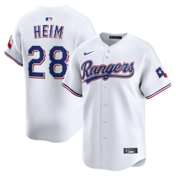 Men's Texas Rangers Jonah Heim Nike White Home Limited Player Jersey