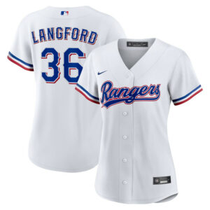Women's Texas Rangers Wyatt Langford Nike White Home Replica Jersey