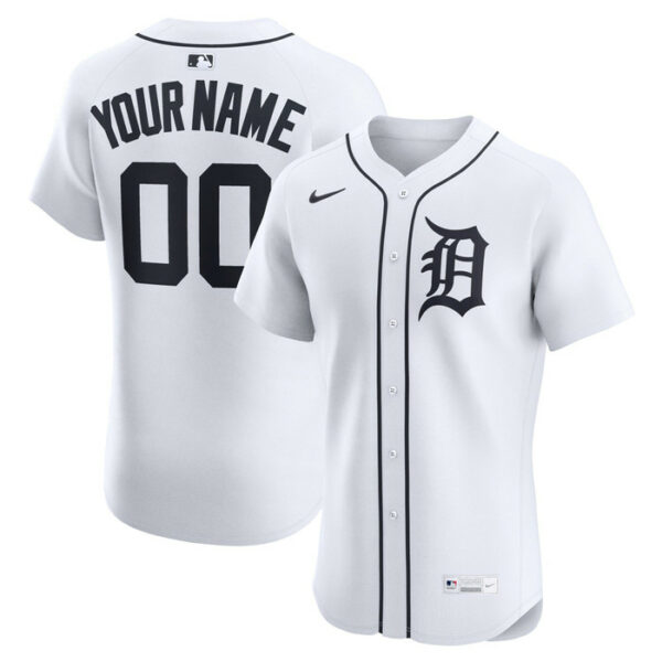Men's Detroit Tigers Nike White Home Elite Custom Jersey