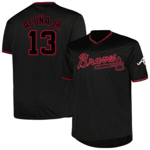 Men's Atlanta Braves Ronald Acuna Jr. Profile Black Big & Tall Pop Fashion Player Jersey