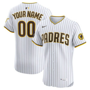 Men's San Diego Padres Nike White Home Elite Sponsor Patch Custom Jersey