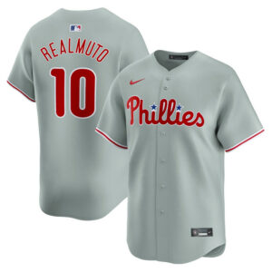 Men's Philadelphia Phillies J.T. Realmuto Nike Gray Away Limited Player Jersey