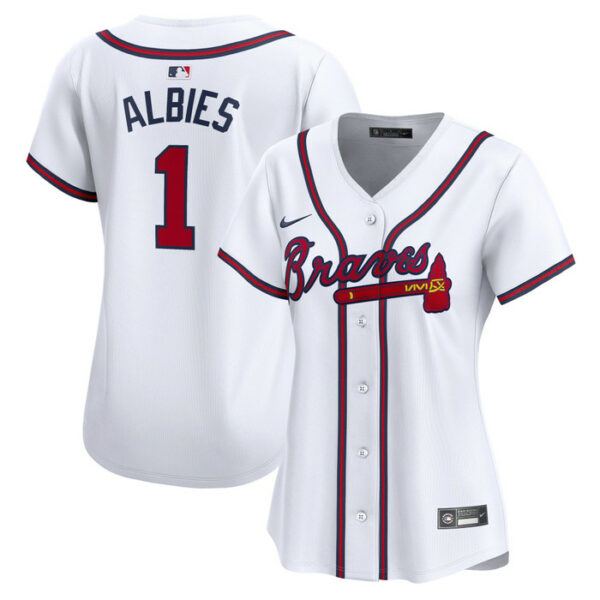 Women's Atlanta Braves Ozzie Albies Nike White Home Limited Player Jersey