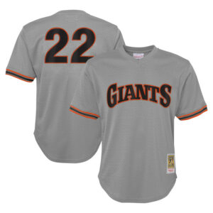 Youth San Francisco Giants Will Clark Mitchell & Ness Gray Cooperstown Collectionï¿½Mesh Batting Practice Jersey