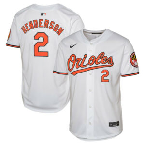Youth Baltimore Orioles Gunnar Henderson Nike White Home Limited Jersey
