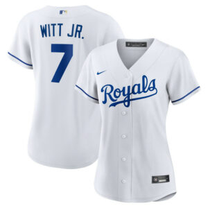 Women's Kansas City Royals Bobby Witt Jr. Nike White Home Replica Player Jersey