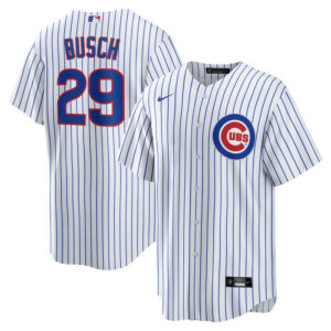 Men's Chicago Cubs Michael Busch Nike White Home Replica Jersey