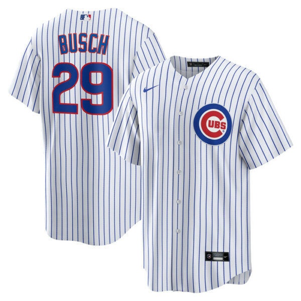 Men's Chicago Cubs Michael Busch Nike White Home Replica Jersey