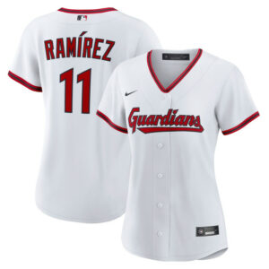 Women's Cleveland Guardians Jose Ramirez Nike White Home Replica 2.0 Player Jersey