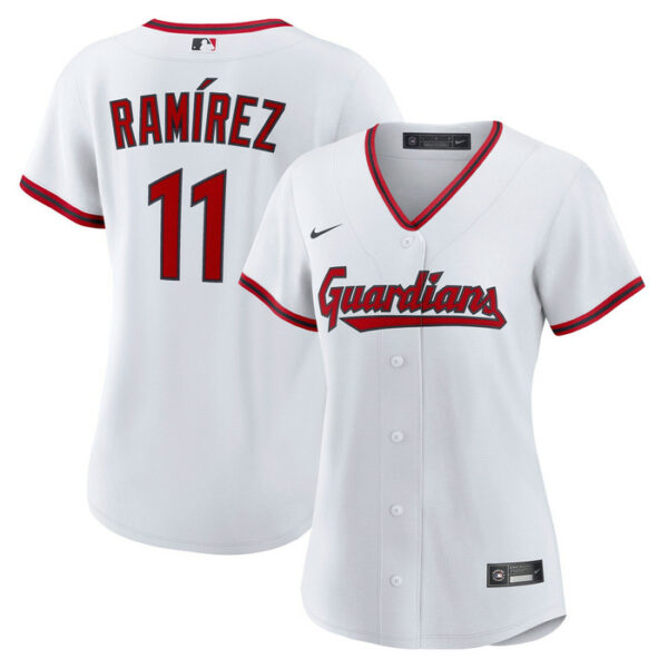 Women's Cleveland Guardians Jose Ramirez Nike White Home Replica 2.0 Player Jersey