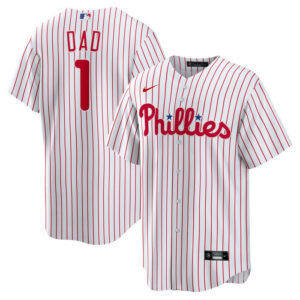 Men's Philadelphia Phillies Nike White #1 Dad Home Replica Jersey