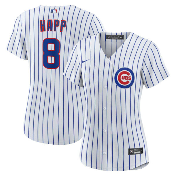 Women's Chicago Cubs Ian Happ Nike White Home Replica Jersey