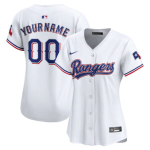 Women's Texas Rangers Nike White Home Limited Custom Jersey