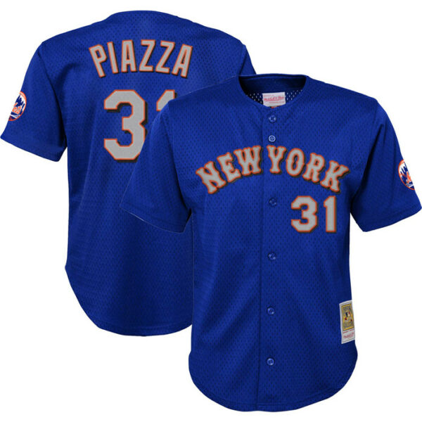 Youth New York Mets Mike Piazza Mitchell & Ness Royal Cooperstown Collectionï¿½Mesh Batting Practice Jersey
