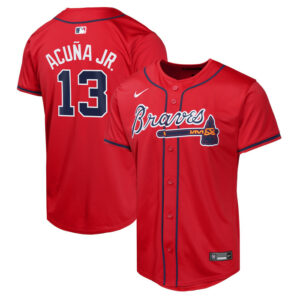 Youth Atlanta Braves Ronald Acuna Jr. Nike Red Alternate Limited Player Jersey