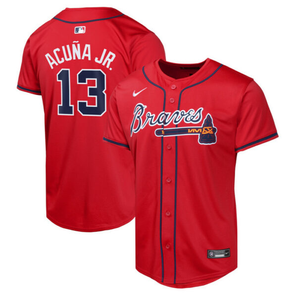Youth Atlanta Braves Ronald Acuna Jr. Nike Red Alternate Limited Player Jersey
