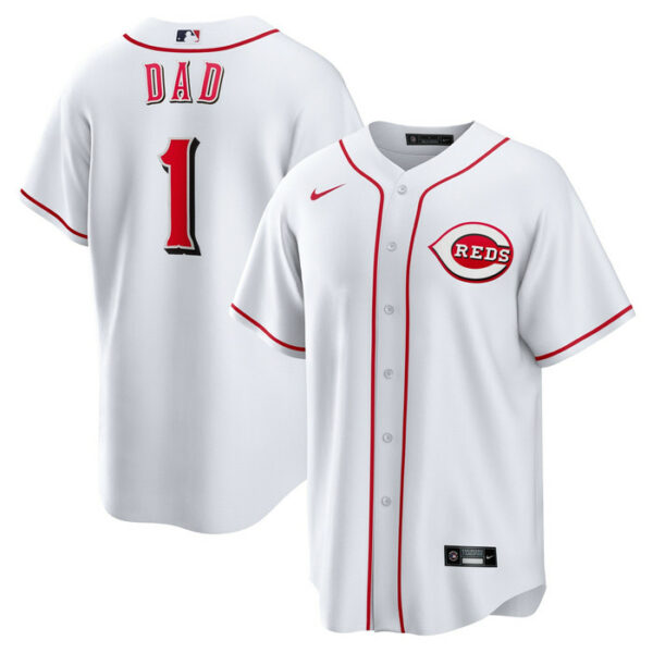 Men's Cincinnati Reds Nike White #1 Dad Home Replica Jersey