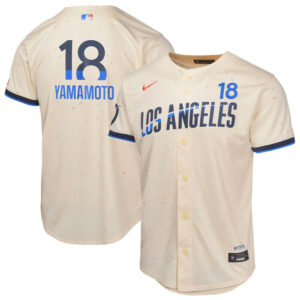 Youth Los Angeles Dodgers Yoshinobu Yamamoto Nike Cream 2024 City Connect Limited Player Jersey