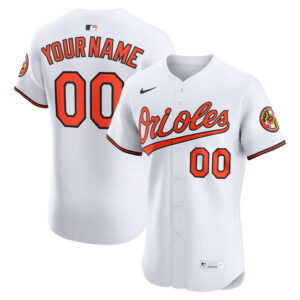 Men's Baltimore Orioles Nike White Home Elite Custom Jersey