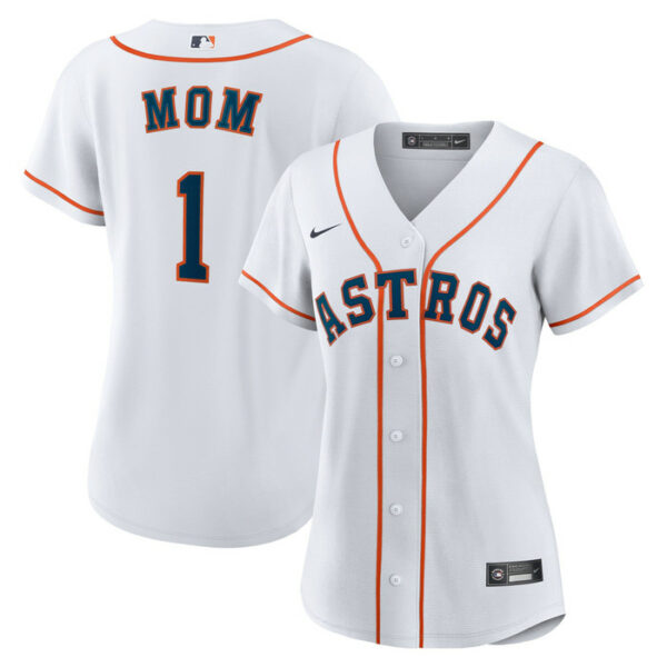 Women's Houston Astros Nike White #1 Mom Home Replica Jersey