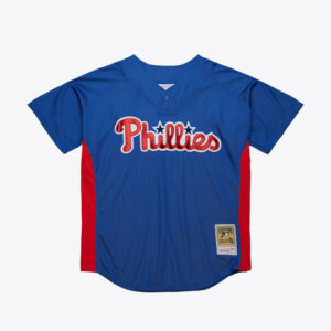 Men's Philadelphia Phillies Roy Halladay Mitchell & Ness Royal 2010 Batting Practice Pullover Jersey
