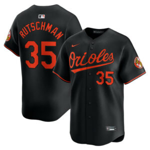 Men's Baltimore Orioles Adley Rutschman Nike Black Alternate Limited Player Jersey